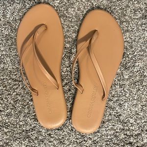 Nude flip flops